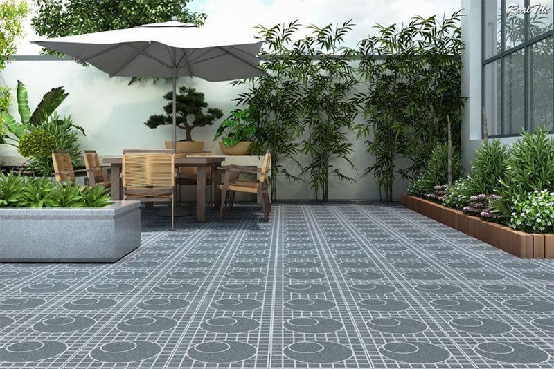 Sử dụng gạch thấm nước giúp giảm ngập úng cho sân vườn