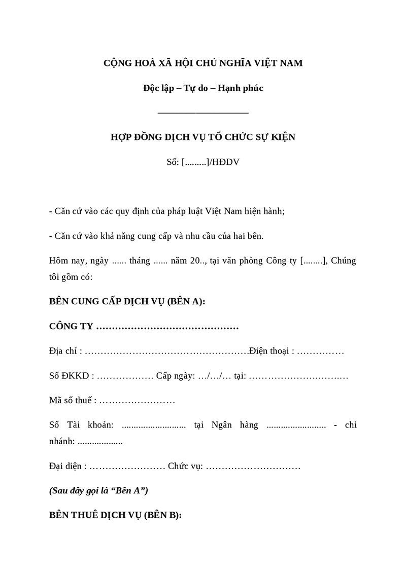 Hình ảnh minh họa một hợp đồng thuê nhà bạt sự kiện thể hiện các điều khoản và chữ ký của hai bên