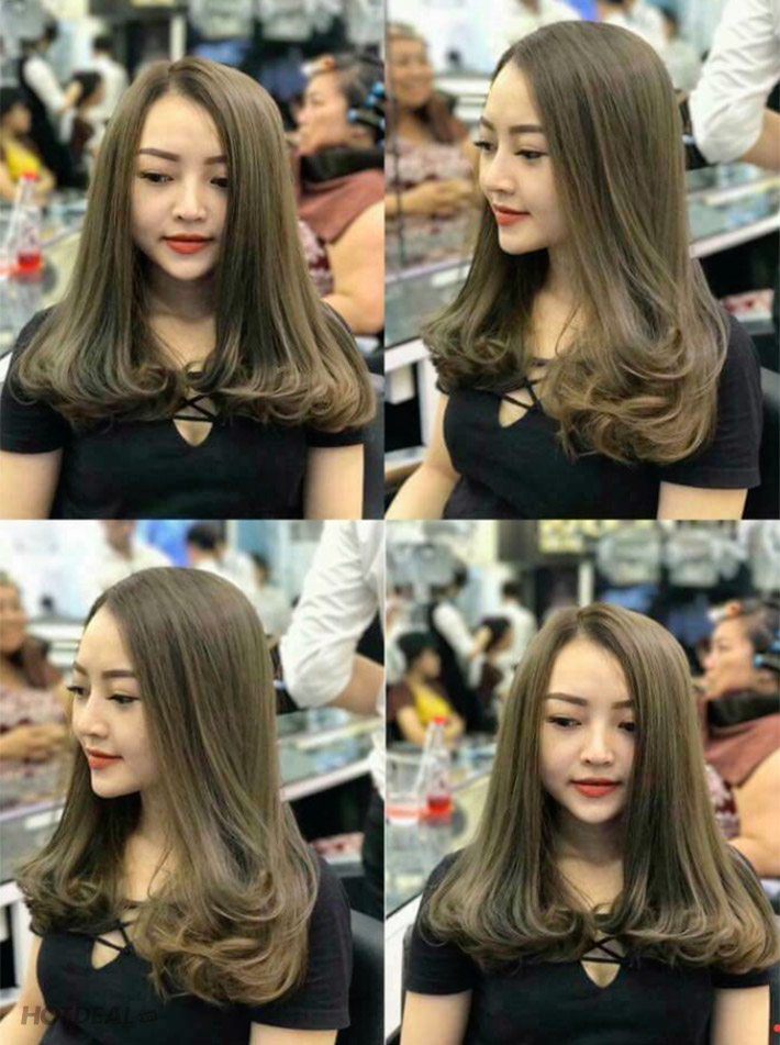 Khách hàng đang trải nghiệm dịch vụ làm tóc tại salon hiện đại ở TPHCM