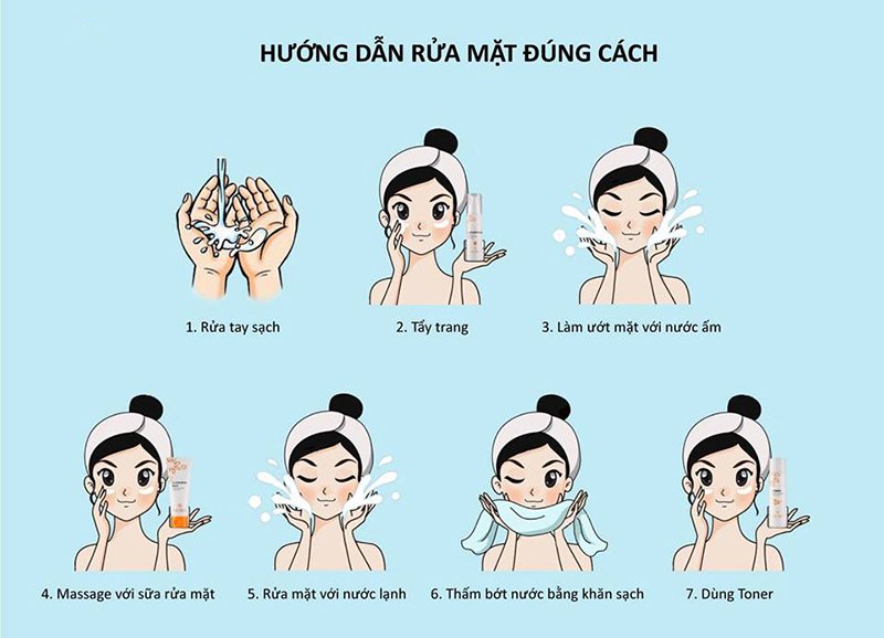 Rửa mặt nhẹ nhàng tránh chà xát mạnh