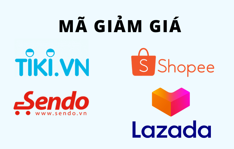 Hình ảnh minh họa các mã giảm giá hấp dẫn trên các sàn thương mại điện tử lớn