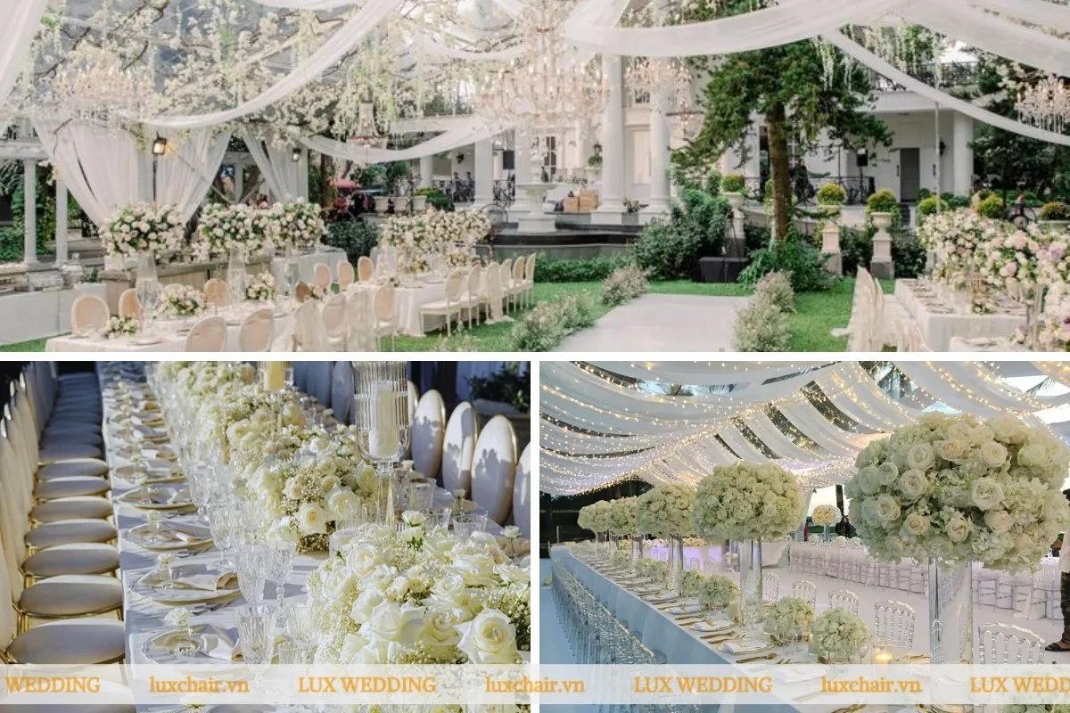 Trang trí đám cưới với hoa tươi nhập khẩu phong cách châu Âu tinh tế